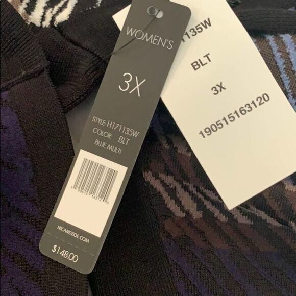 NWT NIC+ ZOE BLUE MULTICOLORED SWEATER SIZE 3X - Picture 9 of 9